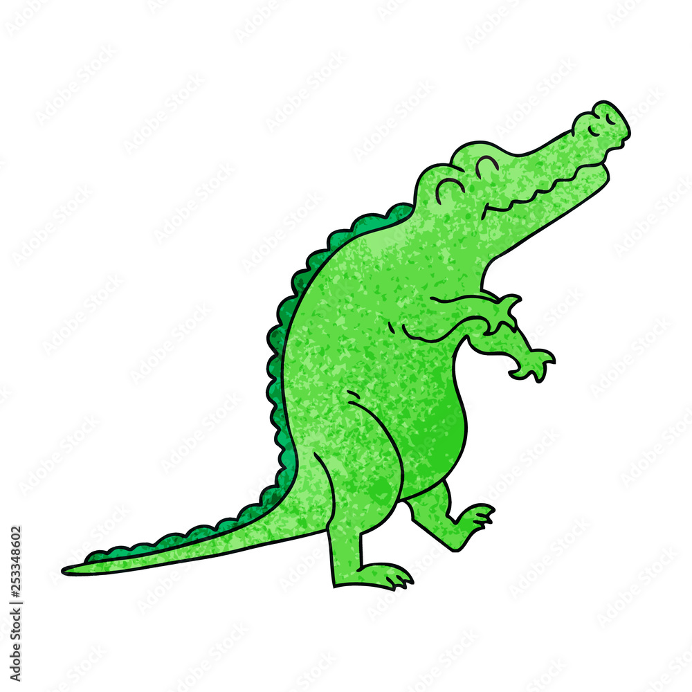 Obraz premium quirky hand drawn cartoon crocodile