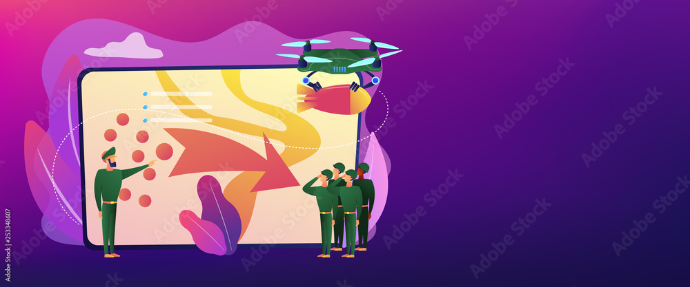 Fototapeta premium Military operation concept banner header.