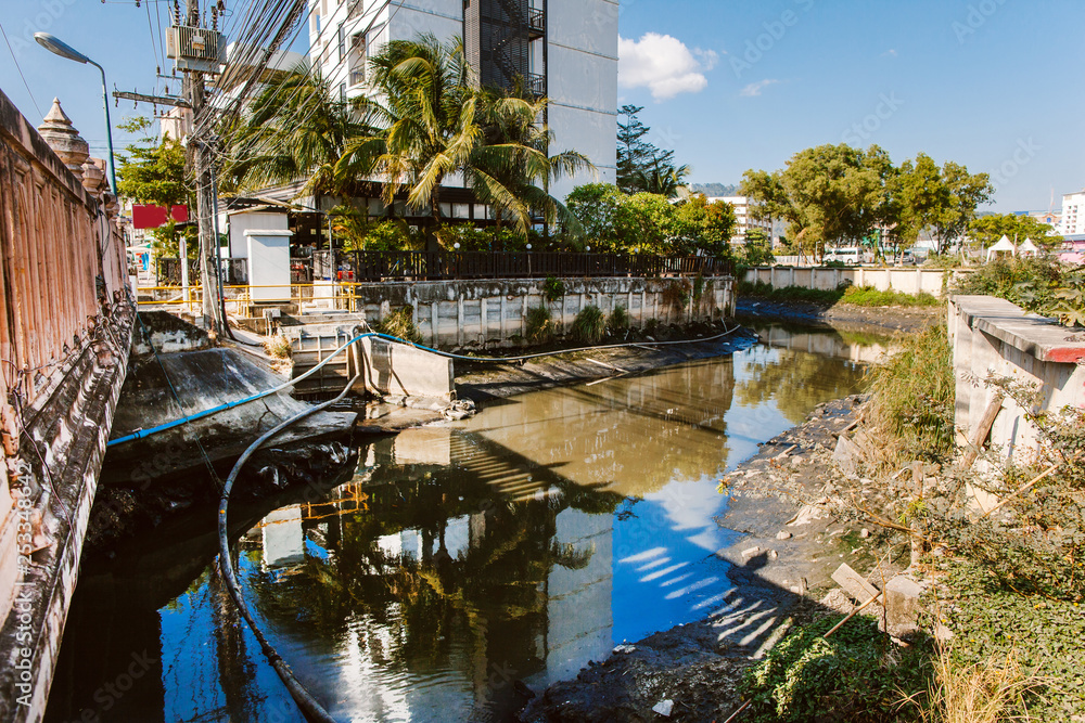Sewage drain to phuket canal. Kathu District Sewage drain to phuket canal. Kathu District