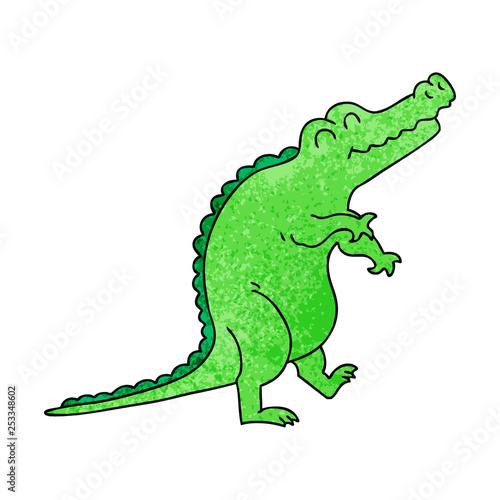 quirky hand drawn cartoon crocodile