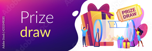 Prize draw concept banner header.