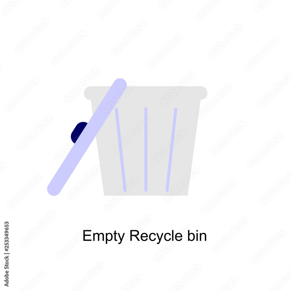Empty Recycle bin for trash and garbage. Vector flat icon for web. Empty Recycle bin for trash and garbage. Vector flat icon for web.
