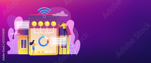 Smart home 2.0 concept banner header.