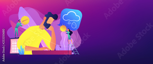 Seasonal affective disorder concept banner header.
