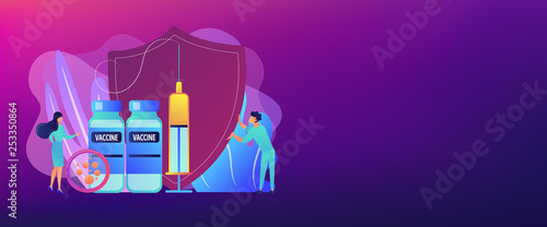 Vaccination program concept banner header.