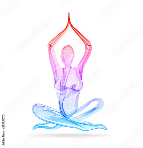 Abstract woman's silhouette, yoga pose, asana