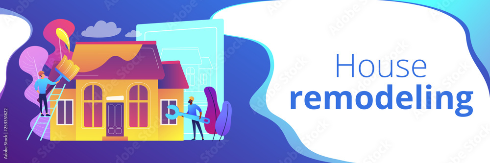 House renovation concept banner header. House renovation concept banner header.