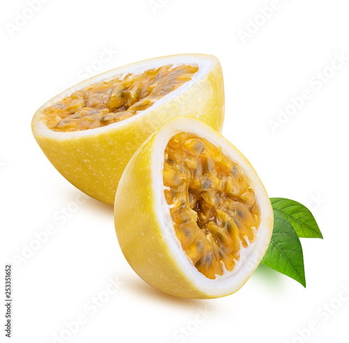 Wallpaper Mural Yellow maracuya (passion fruit) isolated on white background Torontodigital.ca