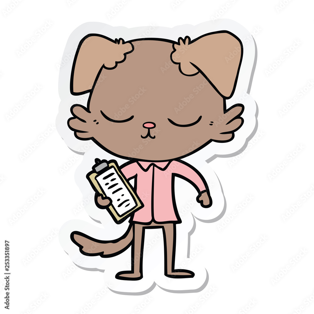 sticker of a cute cartoon dog sticker of a cute cartoon dog