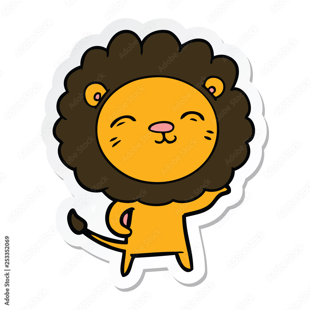 sticker of a cartoon lion sticker of a cartoon lion