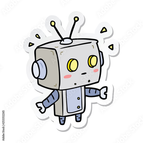 sticker of a cartoon robot