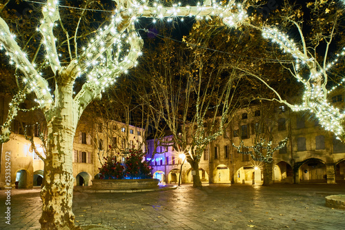 Herbs square at night, Uzes, France