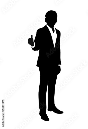 vector of silhouette businessman with  thumb up
