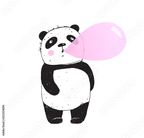 Funny Panda Chewing Gum Bubble