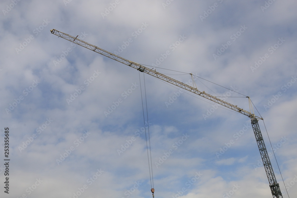 crane against blue sky crane against blue sky