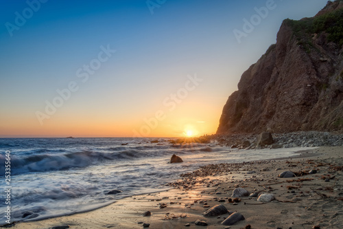 Tall Cliffs of Dana Point At Sunset