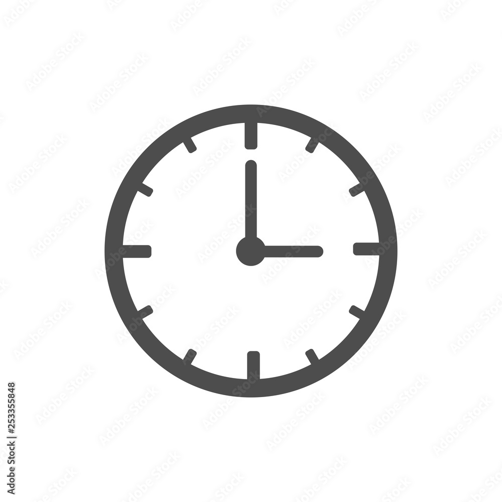 Clock, time, alarm icon. Vector illustration, flat design. Clock, time, alarm icon. Vector illustration, flat design.