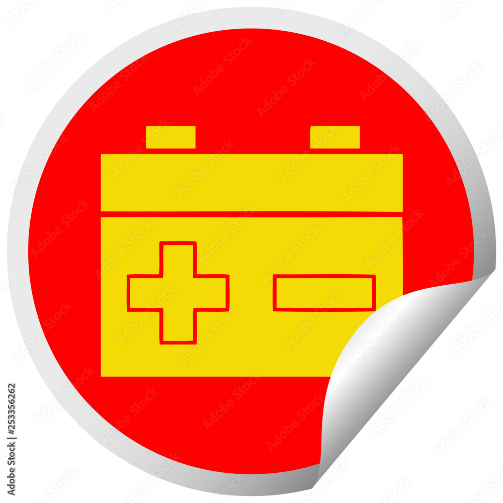 circular peeling sticker cartoon car battery circular peeling sticker cartoon car battery