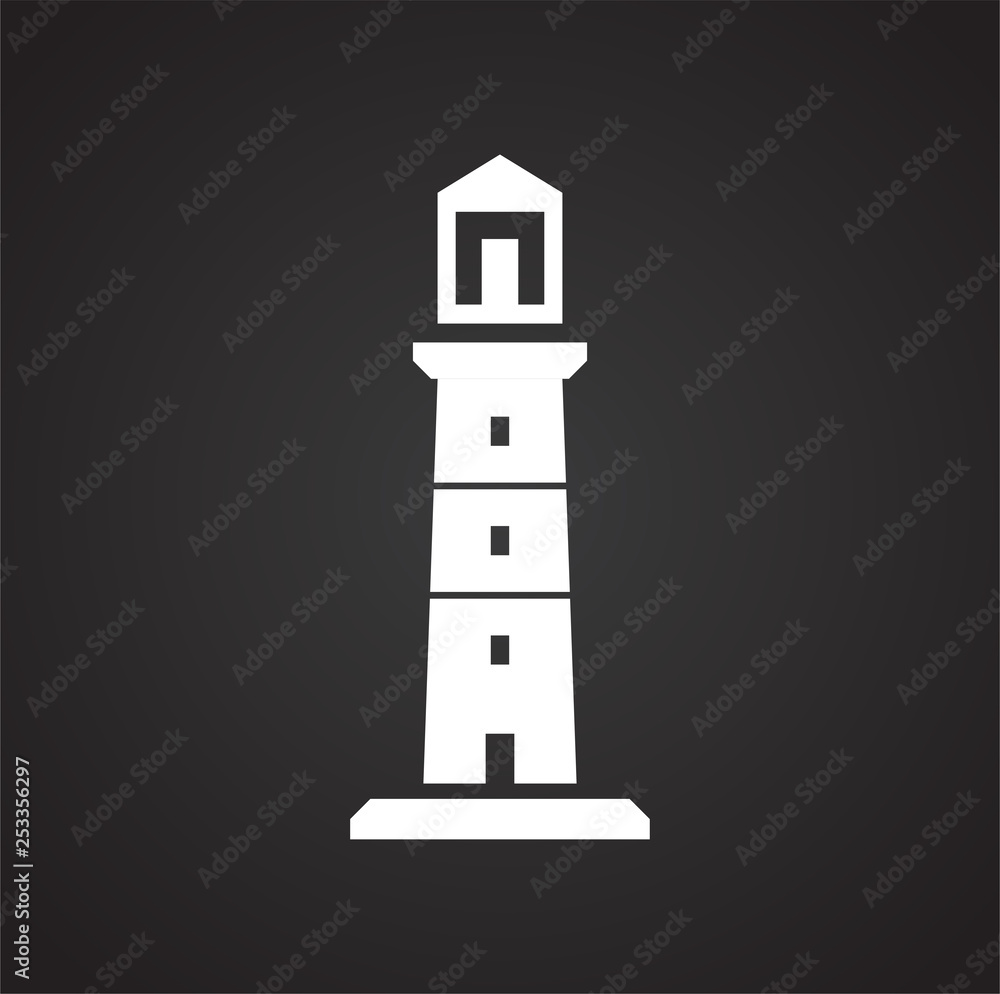 Lighthouse  icon on background for graphic and web design. Simple vector sign. Internet concept symbol for website button or mobile app.