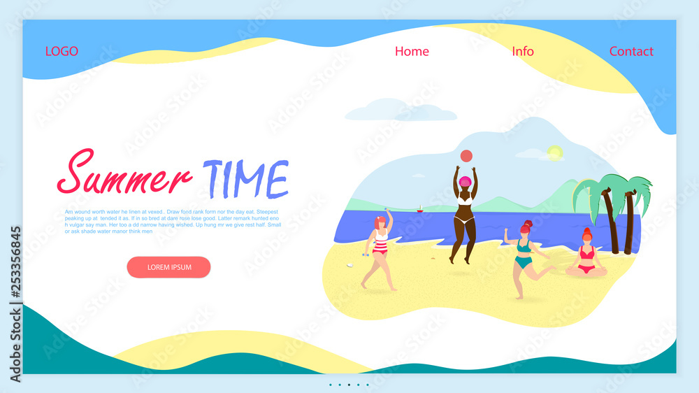 Summer Time Horizontal Banner with Copy Space. Summer Time Horizontal Banner with Copy Space.