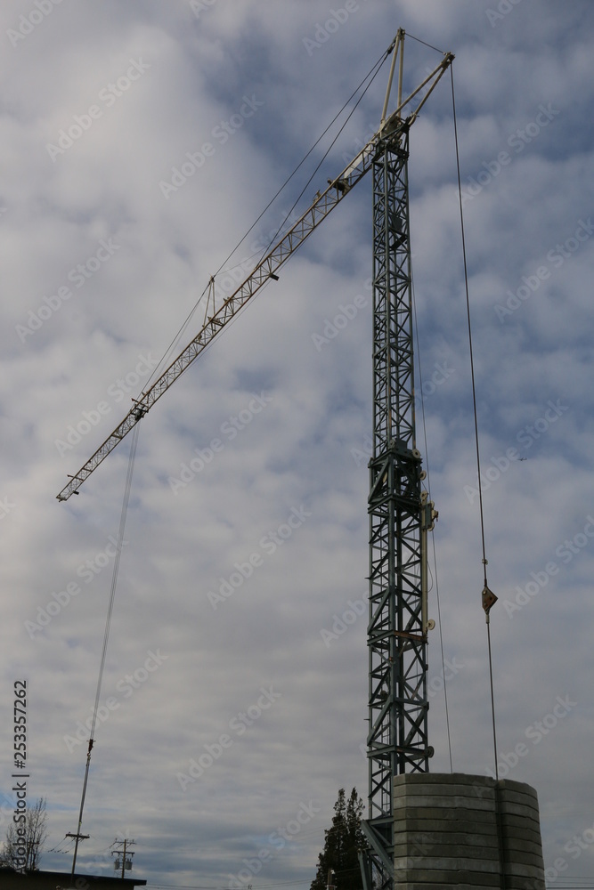 crane against blue sky crane against blue sky