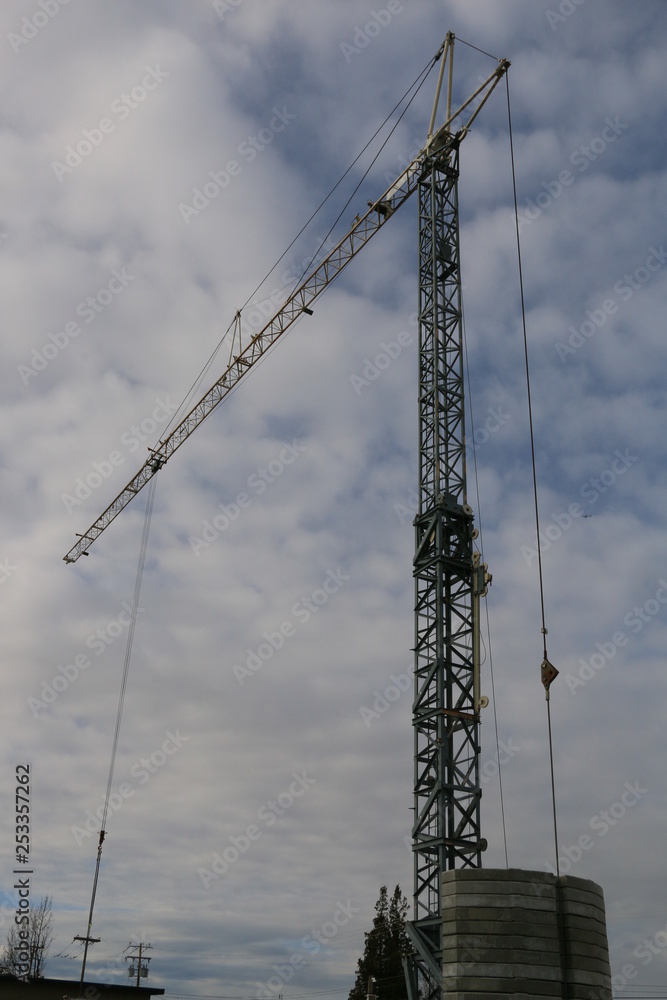 crane against blue sky