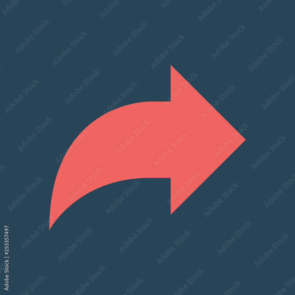 Silhouette icon curved arrow