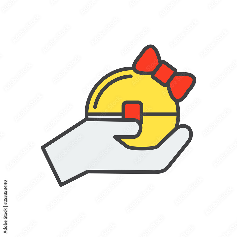 Gifts line icon on background for graphic and web design. Simple vector sign. Internet concept symbol for website button or mobile app.