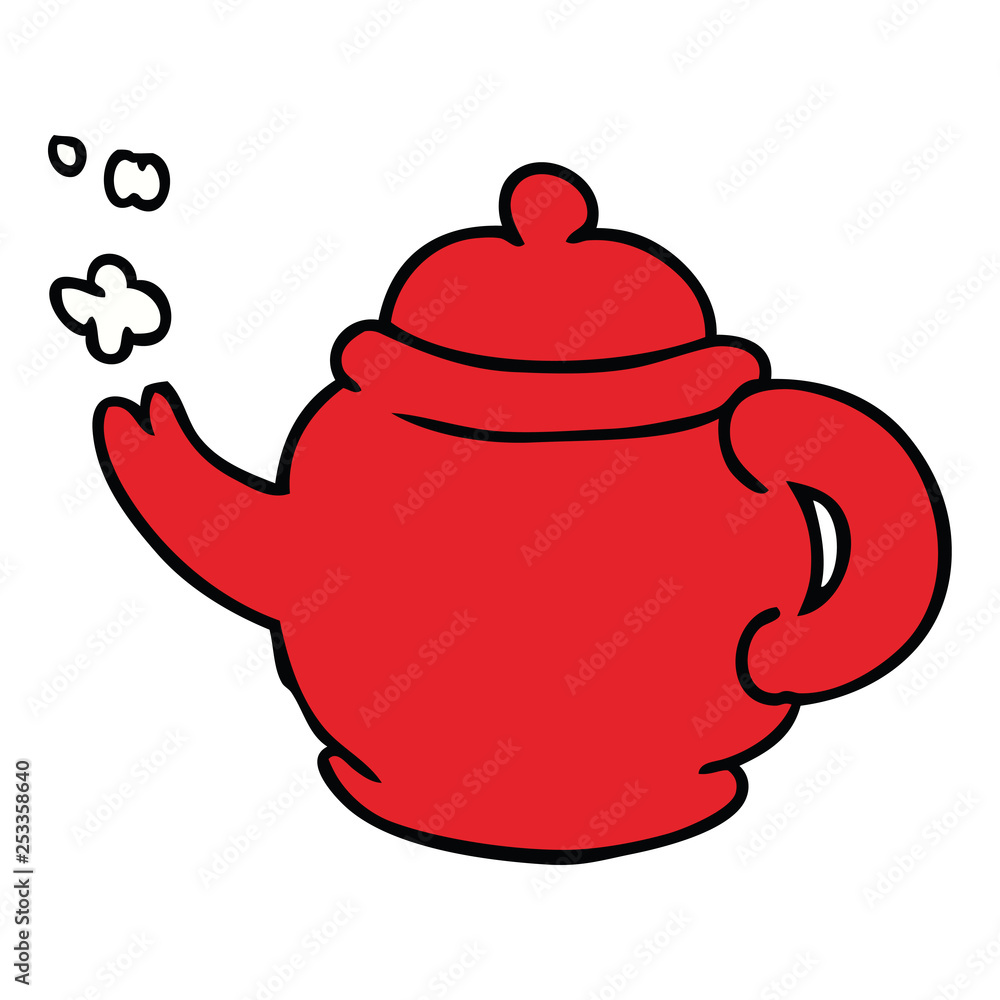 cartoon doodle of a blue tea pot cartoon doodle of a blue tea pot