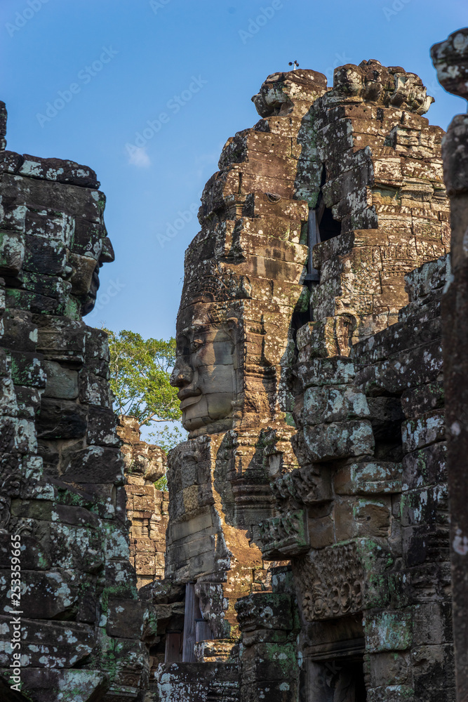 Face towers of Bayon temple in Angkor Thom