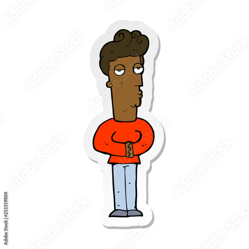 sticker of a cartoon arrogant man