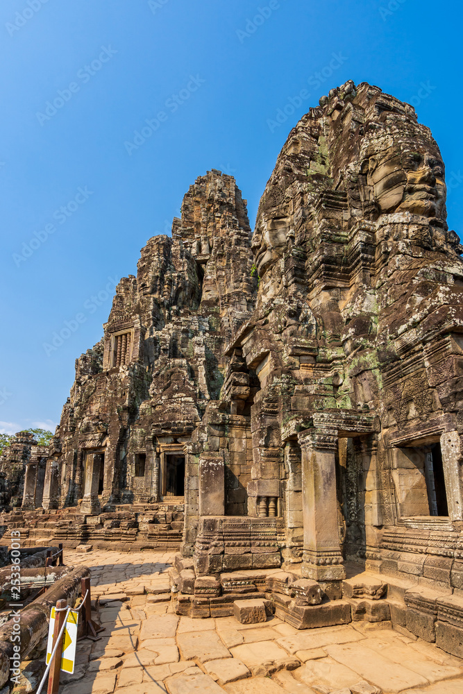 Sanctuary and face towers of Bayon temple in Angkor Thom. Cambodia