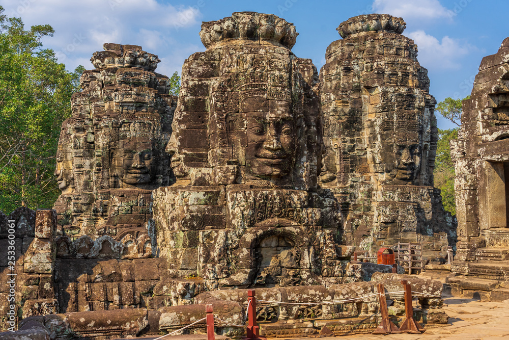 Fototapeta premium Face towers of Bayon temple in Angkor Thom