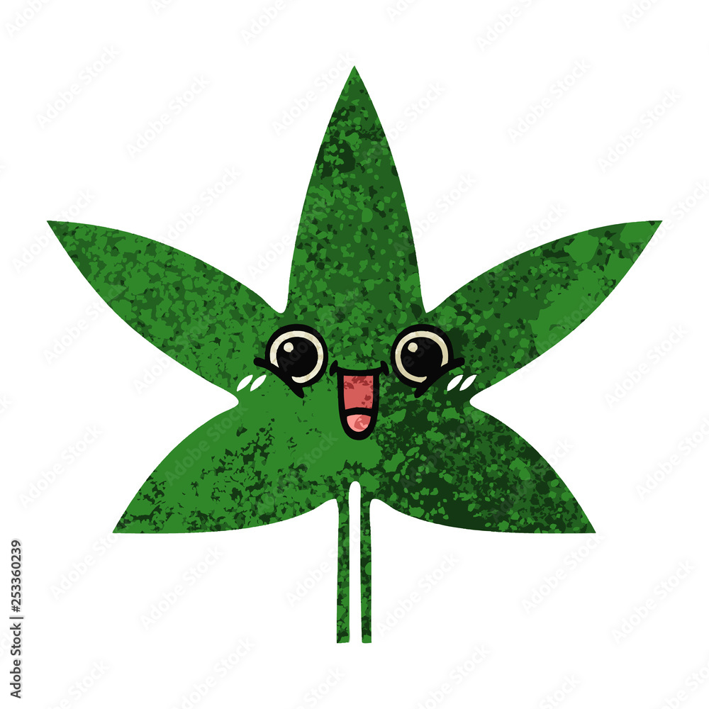 retro illustration style cartoon marijuana leaf retro illustration style cartoon marijuana leaf
