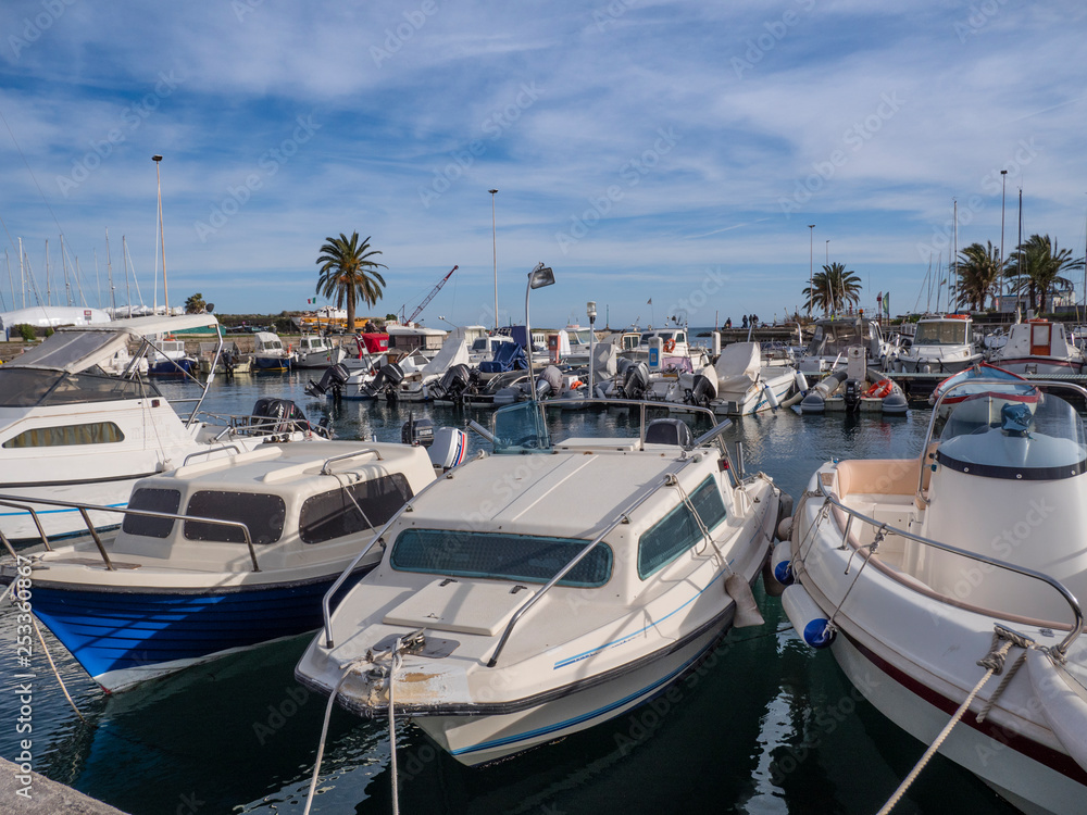 boats in the arma di taggia harbor