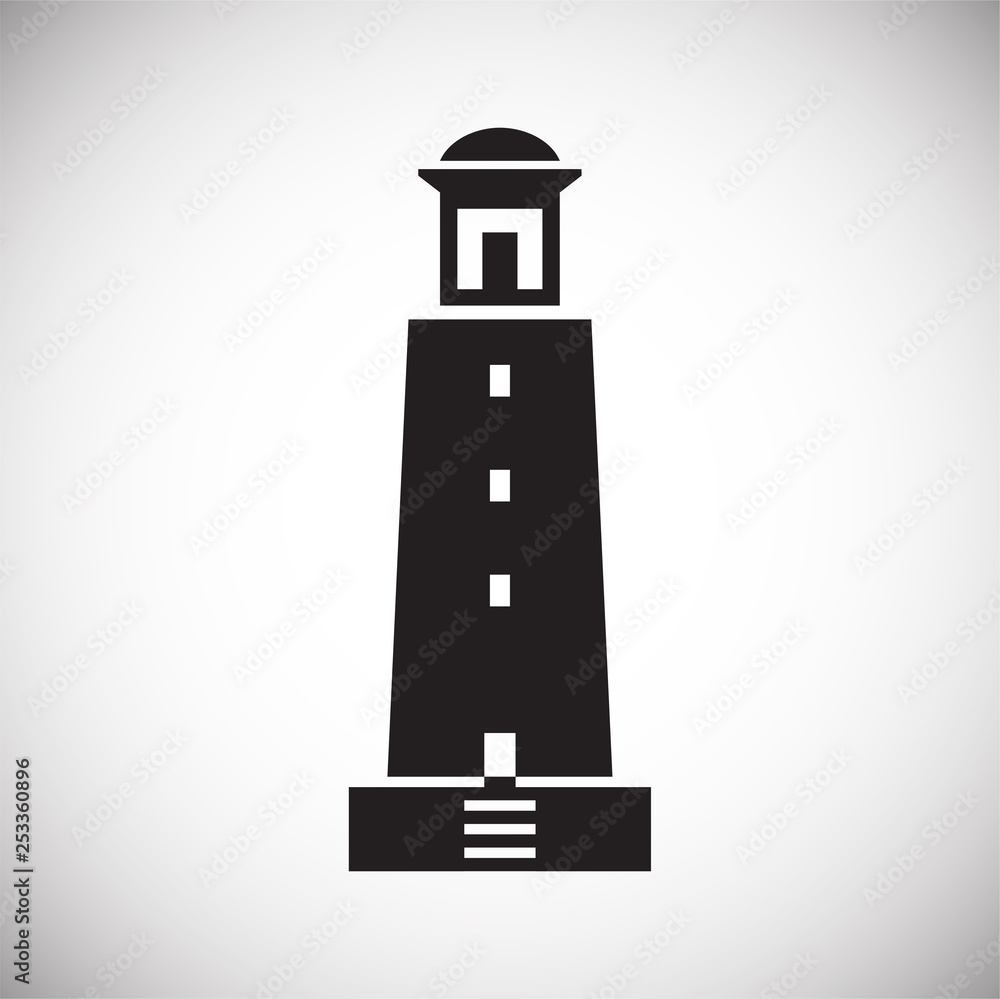 Lighthouse  icon on background for graphic and web design. Simple vector sign. Internet concept symbol for website button or mobile app.