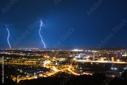 Lightning bolt above Kosice, Eastern Slovakia 