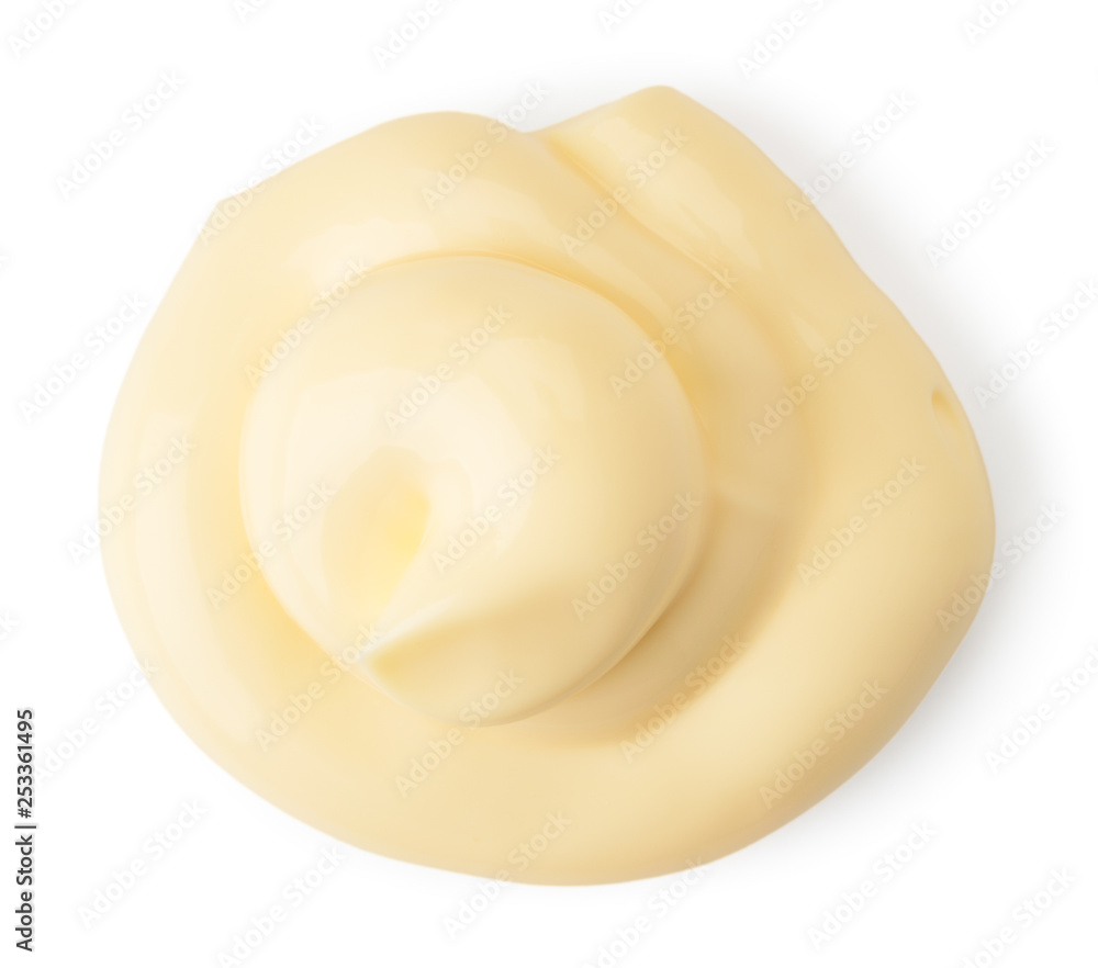 Mayonnaise sauce on a white. The form of the top. Mayonnaise sauce on a white. The form of the top.