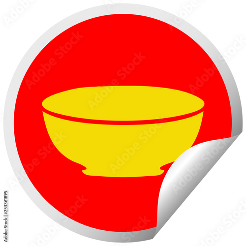 quirky circular peeling sticker cartoon bowl