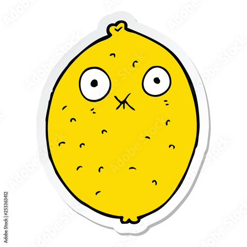 sticker of a cartoon bitter lemon