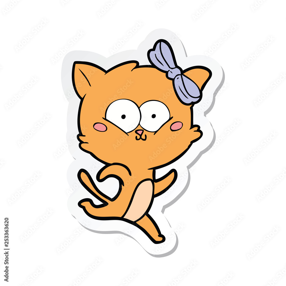 sticker of a cartoon cat sticker of a cartoon cat