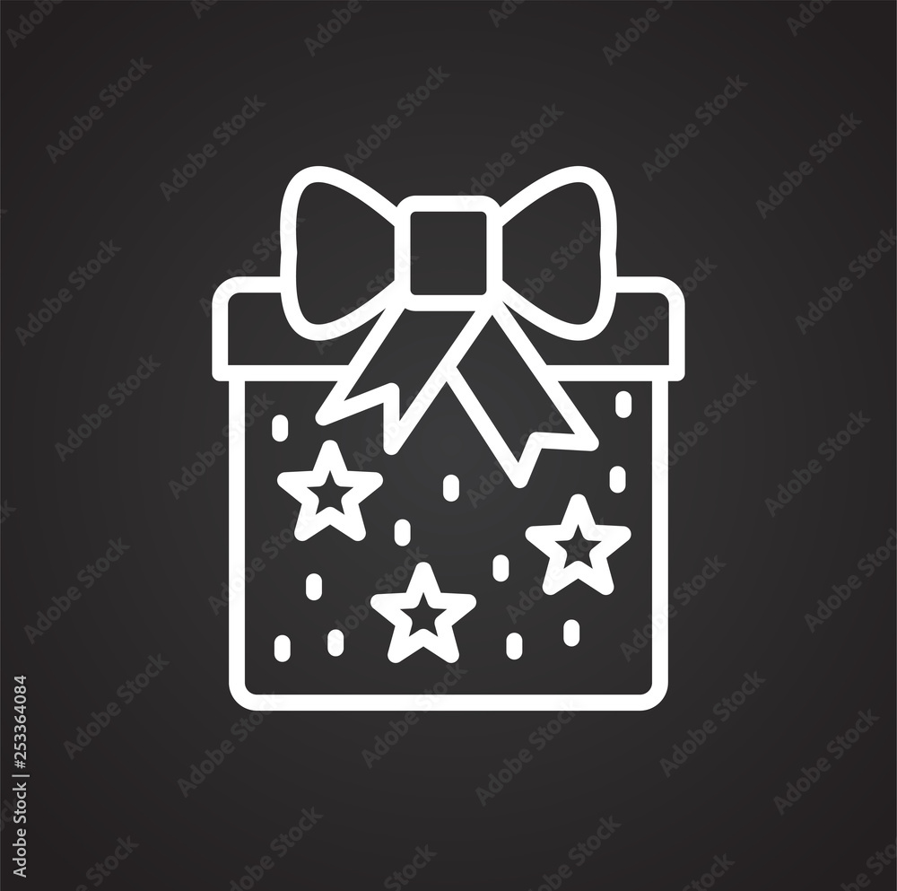 Gifts line icon on background for graphic and web design. Simple vector sign. Internet concept symbol for website button or mobile app.
