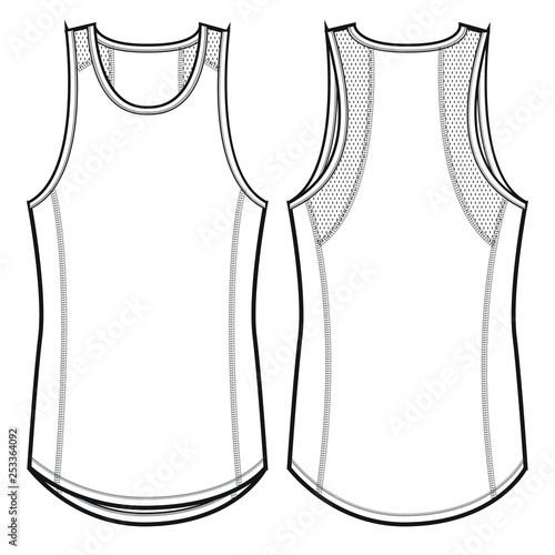 Ladies Mesh Workout Tank Top Vector Template