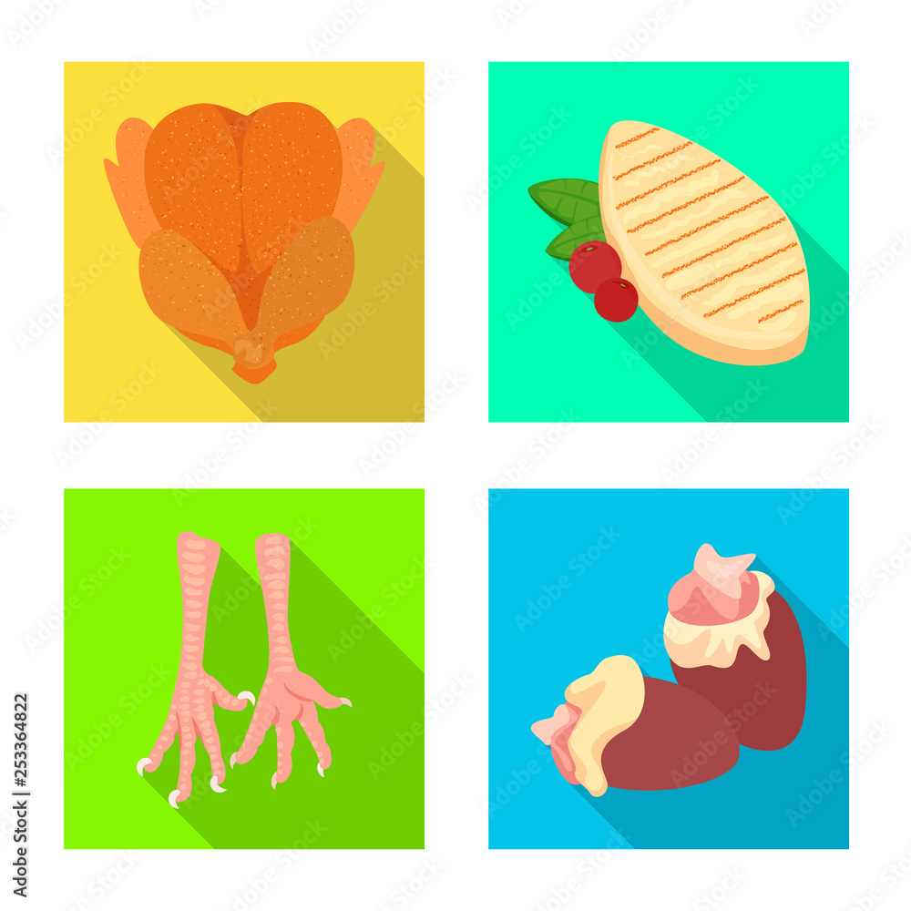 Vector design of product and poultry icon. Collection of product and agriculture    stock vector illustration.