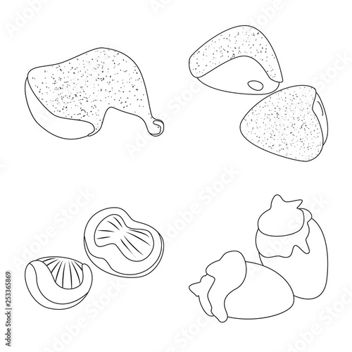 Vector design of food and grilled logo. Collection of food and bird vector icon for stock.