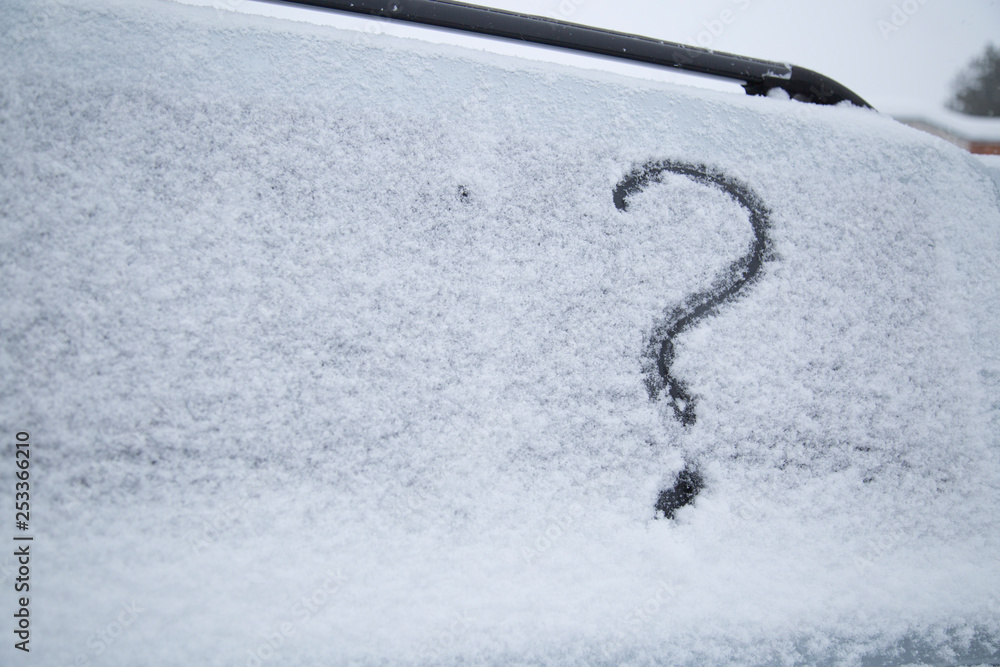 The question mark in the snow The question mark in the snow