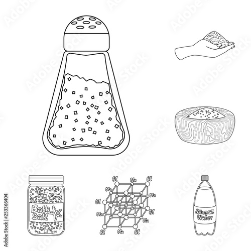 Isolated object of sodium  and mineral  icon. Set of sodium  and kitchen  stock vector illustration.