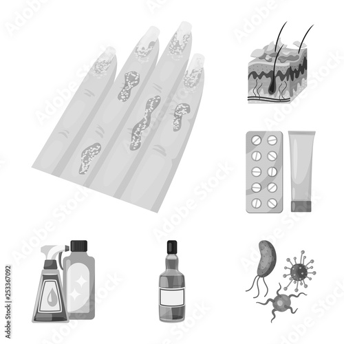 Vector illustration of medical  and pain  symbol. Collection of medical  and disease stock vector illustration.