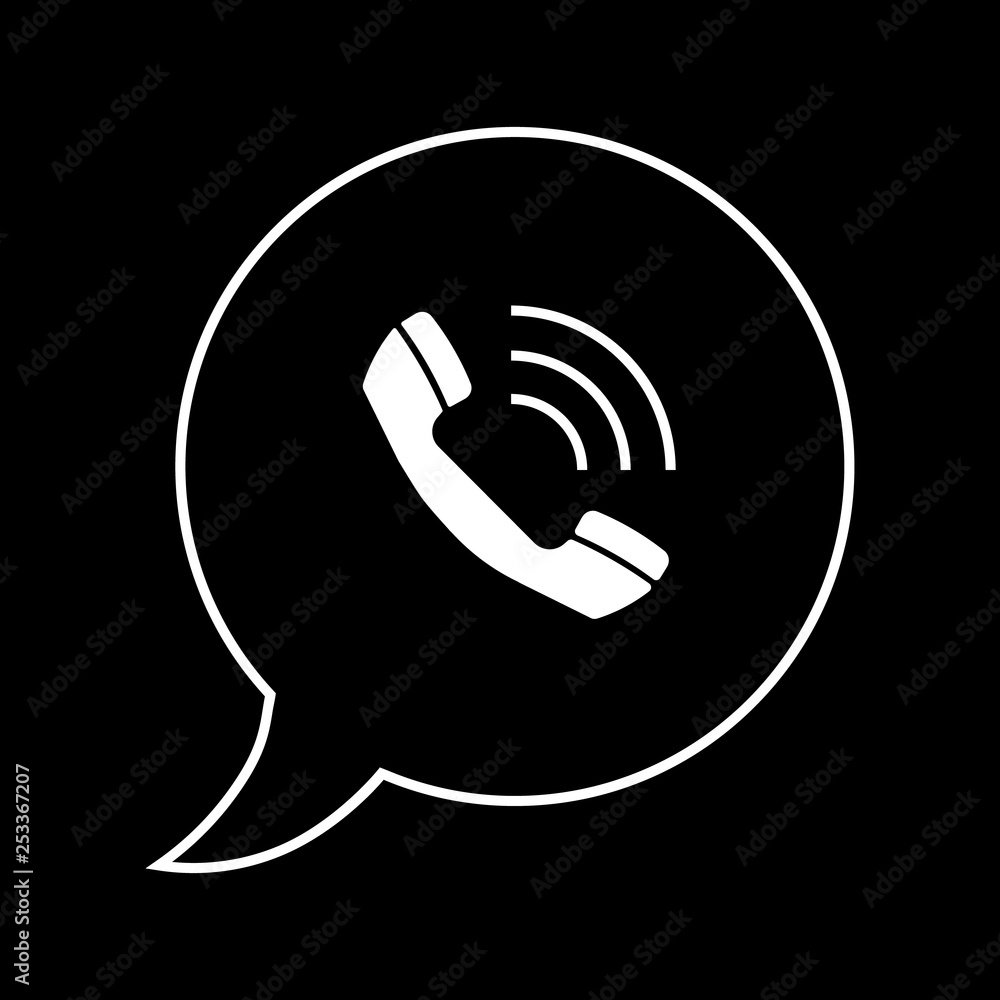Vecteur Stock Telephone icon vector, logo symbol. Phone pictogram, flat  vector sign isolated on black background. vector illustration for graphic  and web design. | Adobe Stock