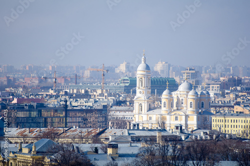 View of buildings, streets, bridges, rivers and canals of St. Petersburg, Russia. © olegator1977